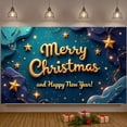 thumbnail image 3 of Golden Merry Christmas Banner Star Decorations Happy New Year Banner 3D Letters Sparkling Holiday Banner for Christmas Party New Year Eve Family Gathering, 3 of 8