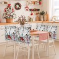 thumbnail image 2 of Christmas Chair Covers Set of 1 Xmas Snowman Truck Pine Tree Leaf Animals Wood Grain Chair Back Covers Stretch Removable Washable Slipcovers Protector for Dining Room Kitchen Party Decor, 2 of 5