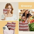 thumbnail image 6 of 5 Pack Foldable Shopping Bag,Red Christmas Knitted Pattern Reusable Grocery Bags with Pockets,Large Reusable Tote Bags with Handles Waterproof & Lightweight, 6 of 6