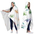 thumbnail image 2 of Wearable Blanket,Alphabet Dinosaur Names Chart Pattern Hooded Wearable Sherpa Blanket for Adults & Teens,Winter Poncho Shawl Wrap Cape Thick Warm,50"x60", 2 of 5