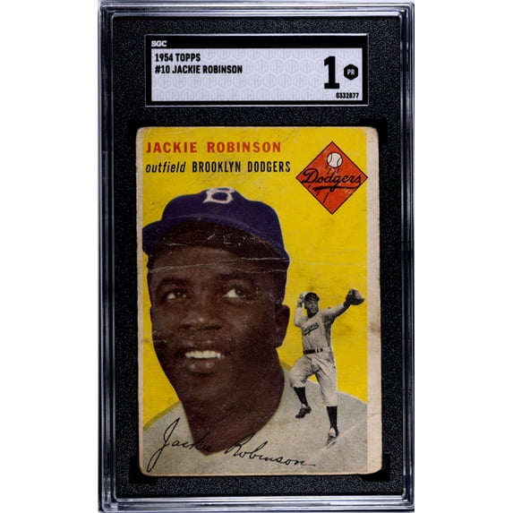 Collectible Graded 1954 Topps Jackie Robinson #10 Baseball Card SGC 1 ...