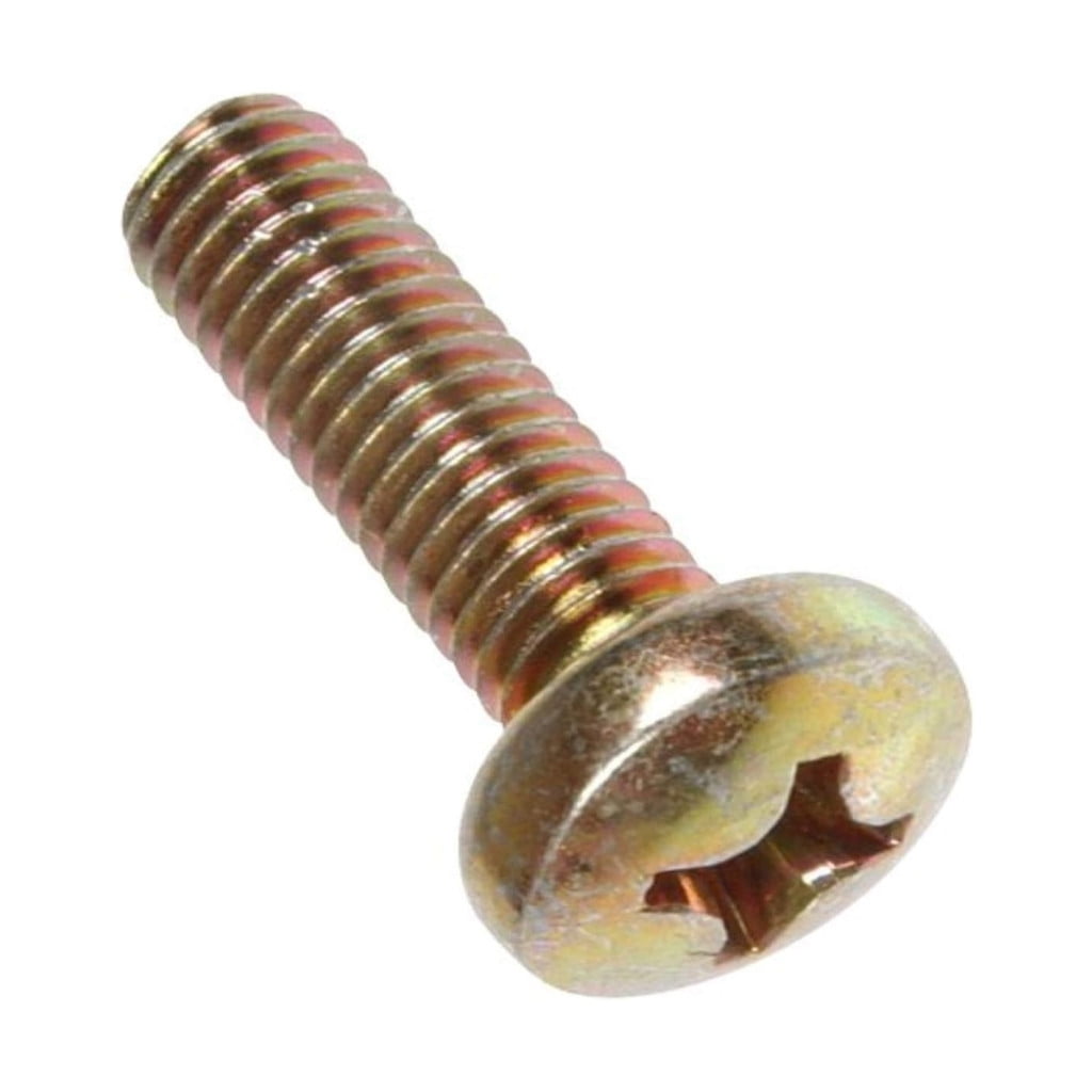 KarParts360 License Plate Fastener | Steel | Zinc Plated Finish | Yellow Color | Machine Screw Type | Phillips Drive Style | Yellow; Zinc Plated Fastener Plating | Round Head Shape