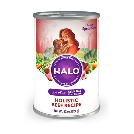 Halo Natural Wet Dog Food, Beef Recipe, 22-Ounce