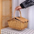 thumbnail image 3 of Handmade Wicker Picnics Basket Large Capacity Camping Basket Food Basket for Outdoor Gatherings, 3 of 6