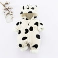 thumbnail image 4 of Gaexia Rompers for Girls 6-12 Months Baby Clothes Boy Girl Thick Snowsuit Winter Warm Coats Cow Hooded Romper Jumpsuit White, 4 of 4