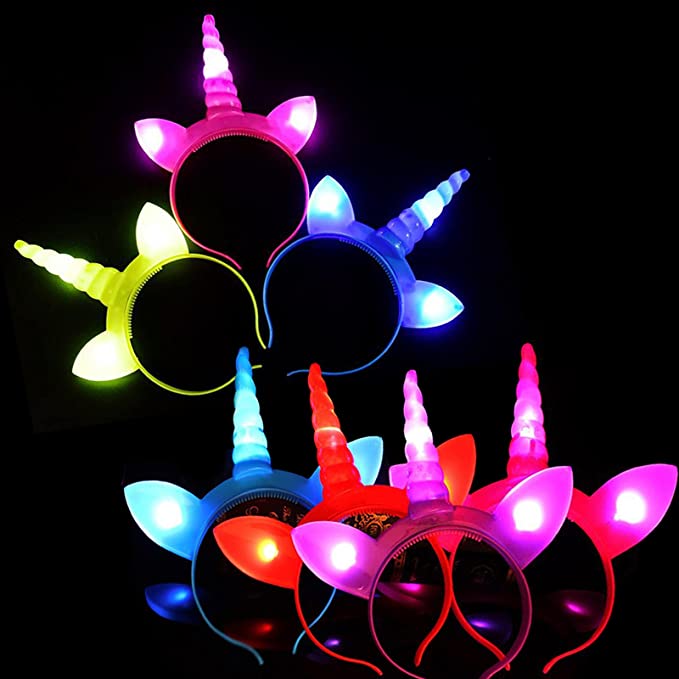 8 Pack Light up Unicorn Horn Headband Party Supplies, 3 Flash Mode LED  Unicorn Headband Designed for Women Party Supplies Christmas Gifts