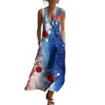 thumbnail image 3 of VBVC Women's Floral V-Neck Sleeveless Maxi Dress,Button Detail Loose Flowy Dress For Women,Ladies' Casual Patriotic Summer Sundress with Pockets,Multicolor,S-3XL, 3 of 8