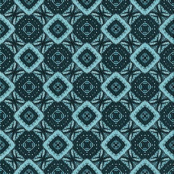 Ahgly Company Indoor Square Patterned Deep Teal Green Area Rugs, 6' Square
