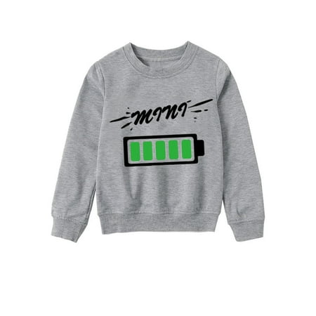 

ERTUTUYI Kid s Casual Printed Long-sleeved Round-neck Sweatshirt Gray S