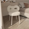 thumbnail image 7 of Aruwei Vanity Stool with Bowknot Backrest Living Room Women Girls Bedroom Makeup Chair Adjustable Foot Pads Armless Dressing Chair Side Table Seat Clearance_Vanity Stool, 7 of 7