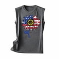thumbnail image 3 of Graphic Tank Tops, Summer 2024 Sleeveless 4th of July Shirts Women Crew Neck Casual Flag Sunflower Print Tanks (M, Gray 03), 3 of 4