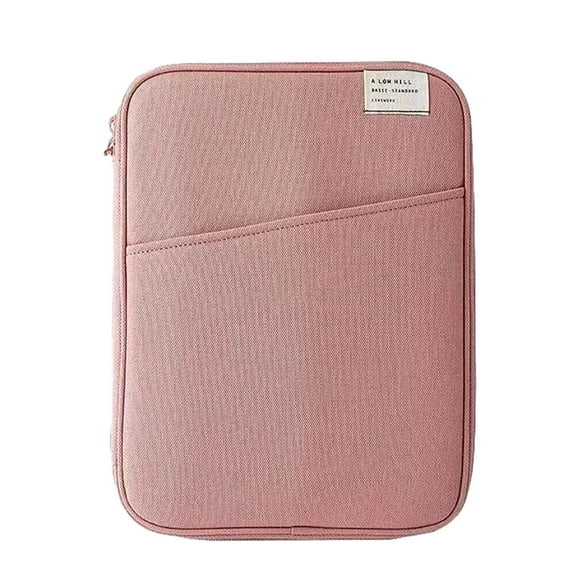 Qarigey Funda para tableta, bolsa para ordenador portátil, bolso para ordenador, almacenamiento para teclado, cierre de cremallera, Envolturas para manijas de equipaje Rosa 13.3-14 pulgadas