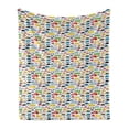thumbnail image 1 of Transportation Soft Flannel Fleece Throw Blanket, Colorful Repetitive Waste Vehicles Pattern in Various Shapes and Colors, Cozy Plush for Indoor and Outdoor Use, 60" x 80", Multicolor, by Ambesonne, 1 of 6