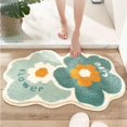 thumbnail image 4 of Alfombra de baño de 40 × 60 cm, absorbente y agradable para la piel, con dos pequeños motivos florales, 4 of 5