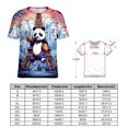 thumbnail image 2 of Funny Cute Panda Women's Short Sleeve T-Shirt Crew Neck Casual Summer Trendy Loose Fit Tops, 2 of 6