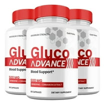 Gluco Advance Capsules, Gluco Advanced Pills Blood Support Supplement Maximum Strength, All Natural Glycogen Formula (3 Pack)