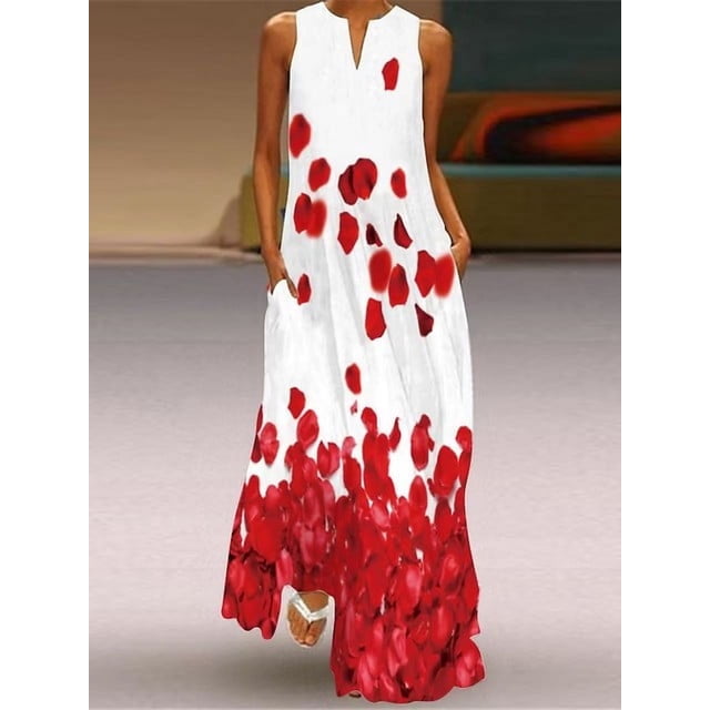 2024 Robes Longues Amples pour Femmes Décontractées Grande Taille Ourlet Fendu Robe Jupe Irrégulière Robe d'Été Aguichant Longueur au Sol Robes d'Été