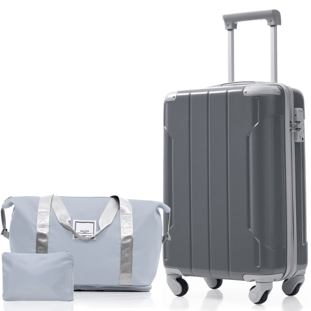 Pawverly 20-Inch Carry-On Luggage Set, 3-Piece Hardshell ABS Suitcase with 360° Spinner Wheels, TSA-Approved Lock & Expandable Travel Bag for Weekend and Business Travel