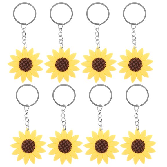 GETAJGHSD 8Pcs Sunflower Key Chains Sturdy Key Holders Suitable for Keys and Bag Charms