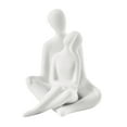 thumbnail image 5 of Hans White Abstract Sitting Couple Decorative Accent Matte Ceramic Sculpture Figure Set, 5 of 5