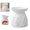 F, variant on Ceramic Oil Holder | Wax Melt Holder With Candle Spoon White Aroma Diffuser Tea Light Holder Adjustable Flame Free Wickless Design For Home Spa For C,Pillar Candle Holders