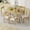Natural, variant on 7-Piece Retro Dining Table Set, 60" Solid Wood Kitchen Table Set with 6 Upholstered Chairs and Thicken Seats, Easy Assembly for Dining Room, Natural