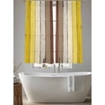 thumbnail image 5 of Yellow Brown Sheer Curtains 63 Inch Length 2 Panels Set, Farmhouse Wood Grain Vintage Striped Voile Window Treatment Rod Pocket Curtains Sheers Drapes for Bedroom/Living Room/Kitchen 52x"63"x2, 5 of 7