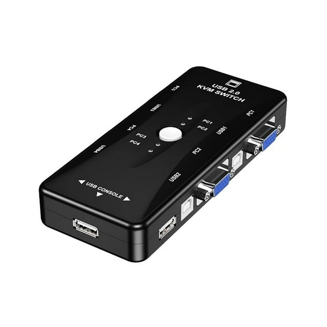 USB KVM Switch Switcher 2/4Port VGA Switch Splitter 1920*1440 VGA Video Switch For USB Device Keyboard Mouse Monitor Adapter ,Fast and Stable Transmission