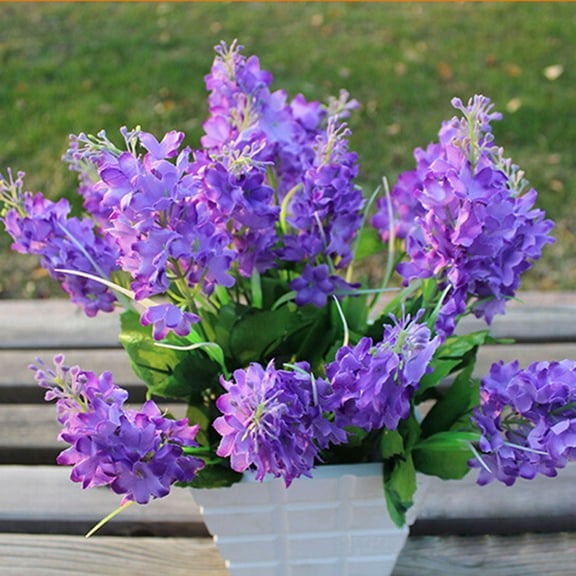 Girlsshop 5 Heads Artificial Hyacinth Fake Flowers For Office Party Wedding Home Decor,dark purple