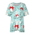 thumbnail image 4 of Pisexur Printemps Tops for Women 2025 Women Mode Été Imprimé Régulier Women Manches Courtes Col Rond Womens Tops Multicolore,5TG, 4 of 7