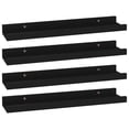 thumbnail image 1 of Estantes de Pared Casafoyer Negro 4 pzas 40x9x3 cm MDF, 1 of 5