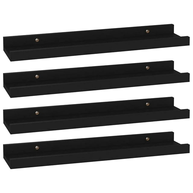 Estantes de Pared Casafoyer Negro 4 pzas 40x9x3 cm MDF