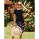 thumbnail image 4 of Vestido casual Simier Fariry morado con estampado floral negro de punto XL para mujer, 4 of 4