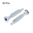 thumbnail image 2 of Uxcell Furniture Confirmat Screw 7x40mm Hex Socket Wood Screws Zinc Plated 50pcs, 2 of 5
