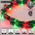 thumbnail image 3 of Wintergreen Lighting Red/Green Cluster String Lights Garland, 9ft, 300 Lights, Green Wire Christmas Patio Porch Railing Banister Lights, 3 of 7