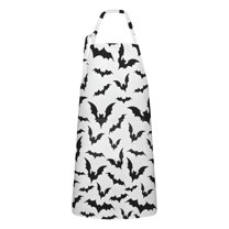 Halloween Bat Apron-Garden Aprons for Women with Pockets-Cotton Linen Waterproof Kitchen Cooking Gardening Aprons Adjustable for Kitchen,Cooking,BBQ and Salon 32"x27"