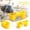 Yellow, variant on Aximioll Blue Bird Double Water Feeder, Plastic Automatic Pigeon Water Dispenser, Bottle Connect Drinking Cup, Bird Cage Accessory for Pigeons, Parrots