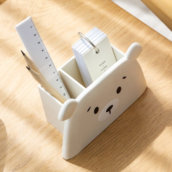 Cute Pen Holder Kawaii Desk Organizer Large Capacity Plastic Pen Cup Storage