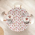 thumbnail image 4 of Ambesonne Gingerbread Man Fitted Round Tablecloth, Candy Red Star, 40"- 44" Diameter, Sand Brown Orange, 4 of 5