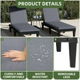 thumbnail image 3 of Dextrus Black Outdoor Wicker Loveseat, Double Seater with 3CM Gray Cushion, Polypropylene Resin, Faux Wood Grain, 3 of 8