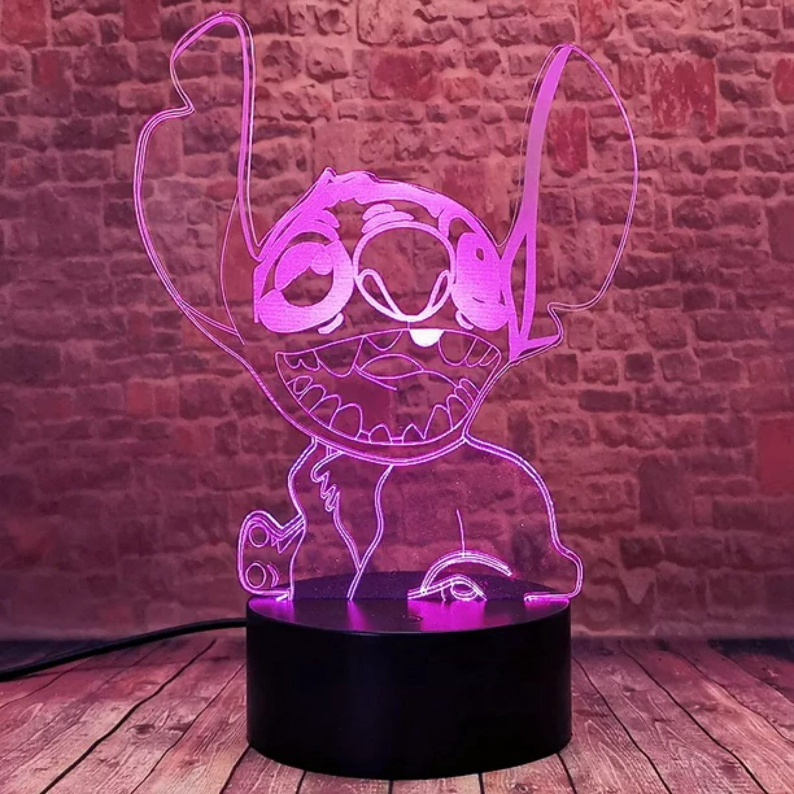 Stitch Night Light,Cute 3D LED Optical Lamp,Cartoon Anime Character Acrylic Visual Night Light With Remote 7 Colors