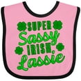 thumbnail image 3 of Inktastic Super Sassy Irish Lassy with Green 4 Leaf Clovers Boys or Girls Baby Bib, 3 of 4