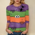 thumbnail image 2 of Godom Womens 3/4 Sleeve Shirts 2025 Fall Tunic Tops Crewneck Blouses Halloween Print, 2 of 6
