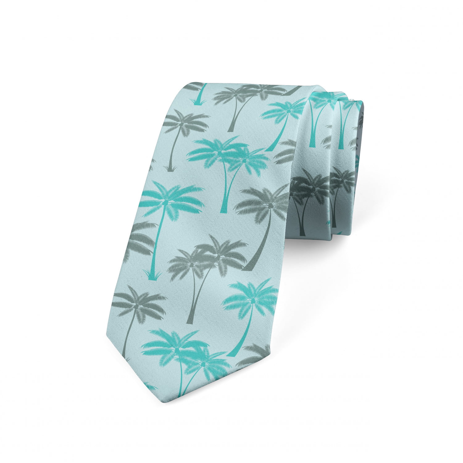 Leaves Necktie, Exotic Palm Trees Motif, Dress Tie, 3.7
