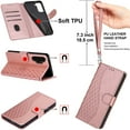 thumbnail image 6 of Dteck for iPhone 11 Pro Max Wallet Case for Women Girls, Embossed Flip Kickstand Cover with Card Holder Shockproof Phone Case with Wrist Strap for iPhone 11 Pro Max,Rosegold S-Cube, 6 of 6