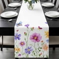 thumbnail image 2 of Purple Flower Table Runner 13x120 Inch Watercolor Butterfly Wildflower Plant Table Runner Non-Slip Dresser Scarves for Holiday Decorations, Party, Dinner and Gatherings, 1 Pack, 2 of 8