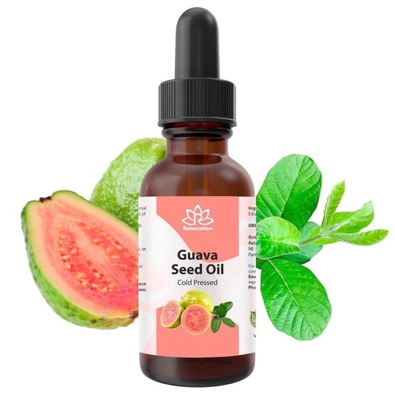 Relaxcation 100% Pure Guava Seed Oil (Psidium Guajava), Cold Pressed Antioxidant-Rich Face, Body & Hair Oil, 0.5–4 fl oz
