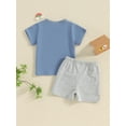 thumbnail image 4 of Suealasg Toddler Baby Boys Clothes 2Pcs Kids Summer Outfit Set hort Sleeve T-Shirts Tops Elastic Waist Shorts 0-3 Years, 4 of 9