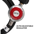 thumbnail image 4 of Roastove Régulateur de Propane à Haute Pression Réglable de 5 Pieds 0-20 PSI avec Tuyau pour Cylindre de Réservoir de Propane QCC1/Type1, Convient à la Plupart des Grils au Gaz LP, Chauffages et Table de Foyer, Écrou Évasé Femelle de 3/8 Pouces, 4 of 7