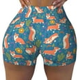 thumbnail image 2 of Fotbe Corgi with Flowers Shorts Sin Costuras – Shorts Deportivos de Cintura Alta para Mujer, Elásticos para Gimnasio, Yoga, Running o Ciclismo-Small, 2 of 8
